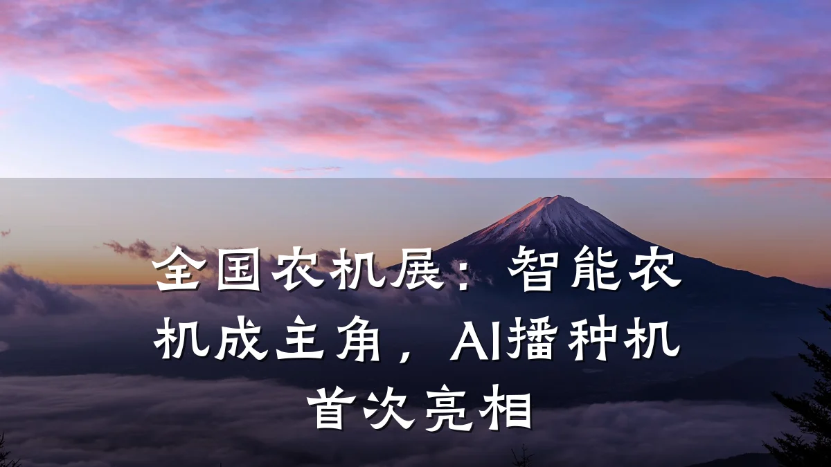 全国农机展:智能农机成主角,AI播种机首次亮相